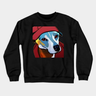 Fashionable Whippet Portrait Crewneck Sweatshirt